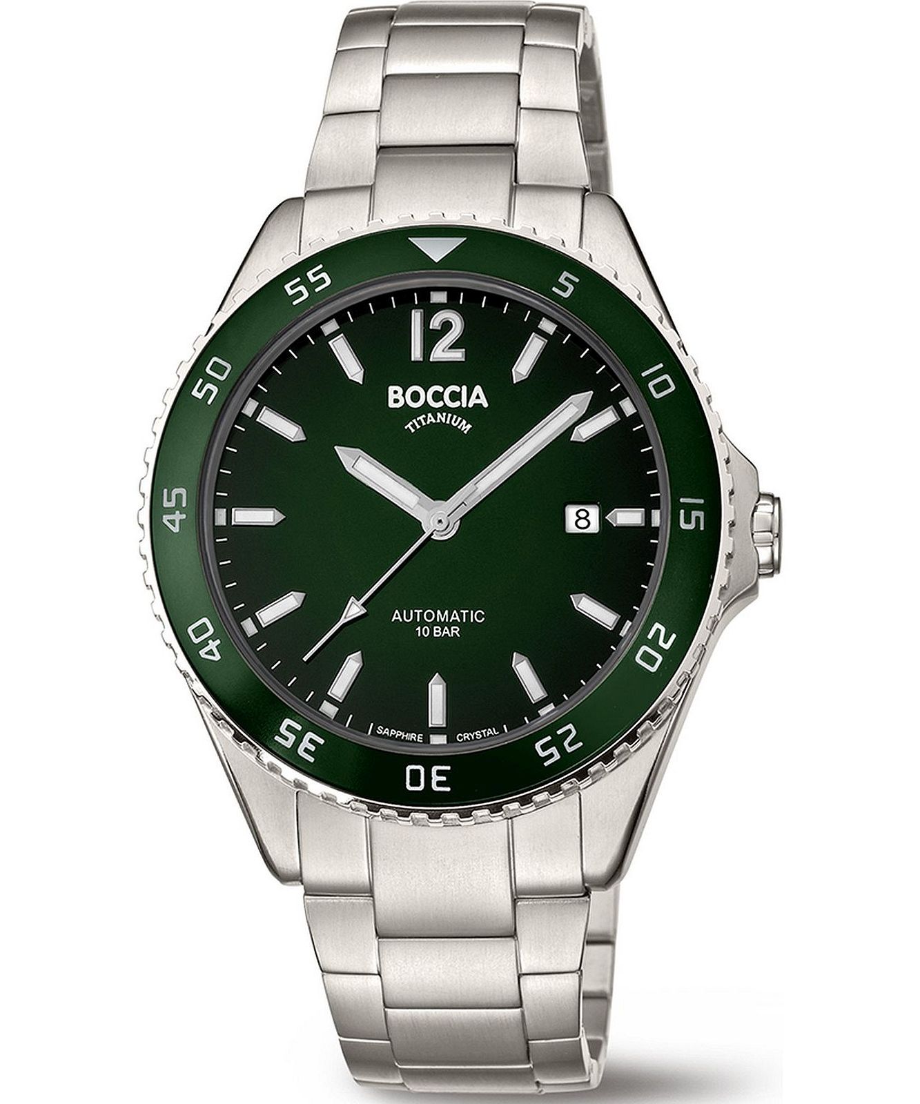 Boccia Orologio Classico Uomo 3653-02 - Cassa In Titanio 42mm, Quadrante Verde, Vetro Zaffiro, Quarzo, 10 ATM - 3