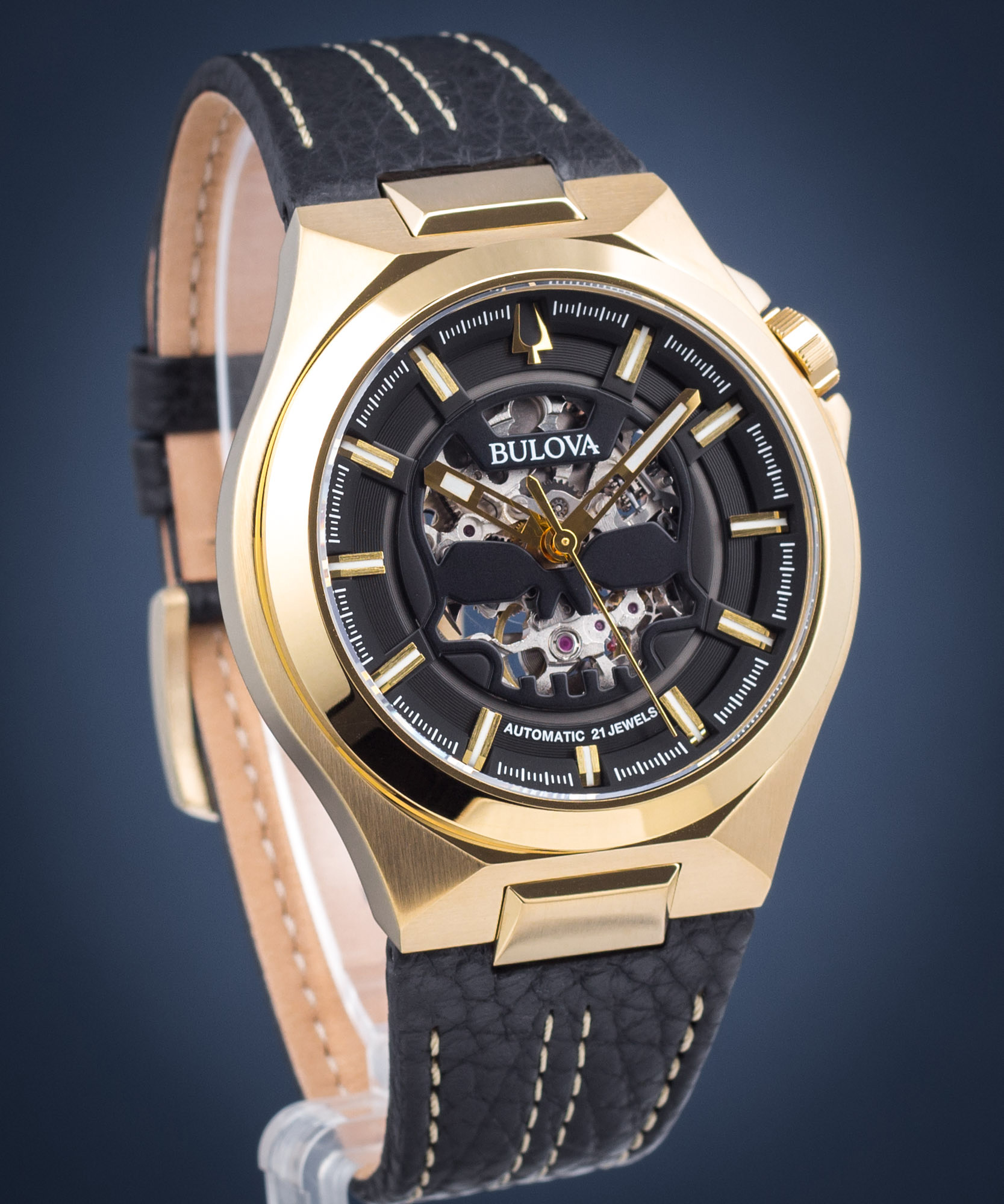 Bulova 97A148 Maquina Automatic Gold Tone Wristwatch 
