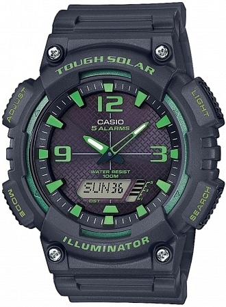 Casio Orologio Sportivo Analogico-Digitale AQ-S810W-2A3VCF, Solare, 100m, Cinturino In Resina Nera