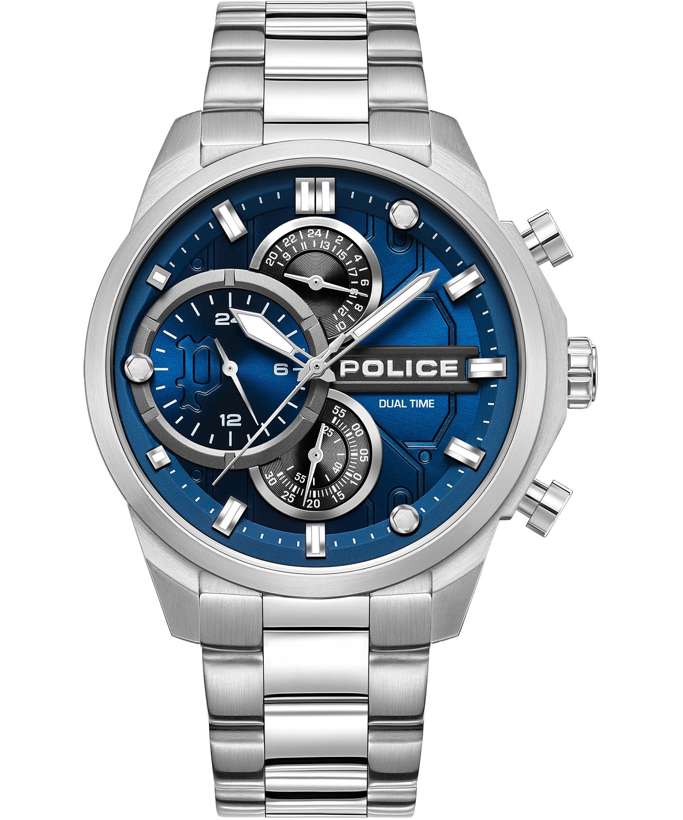 POLICE 腕時計　Twingear Chronograph Police Chronograph Dual Time Police Twin Gear Watch POLICE Mens