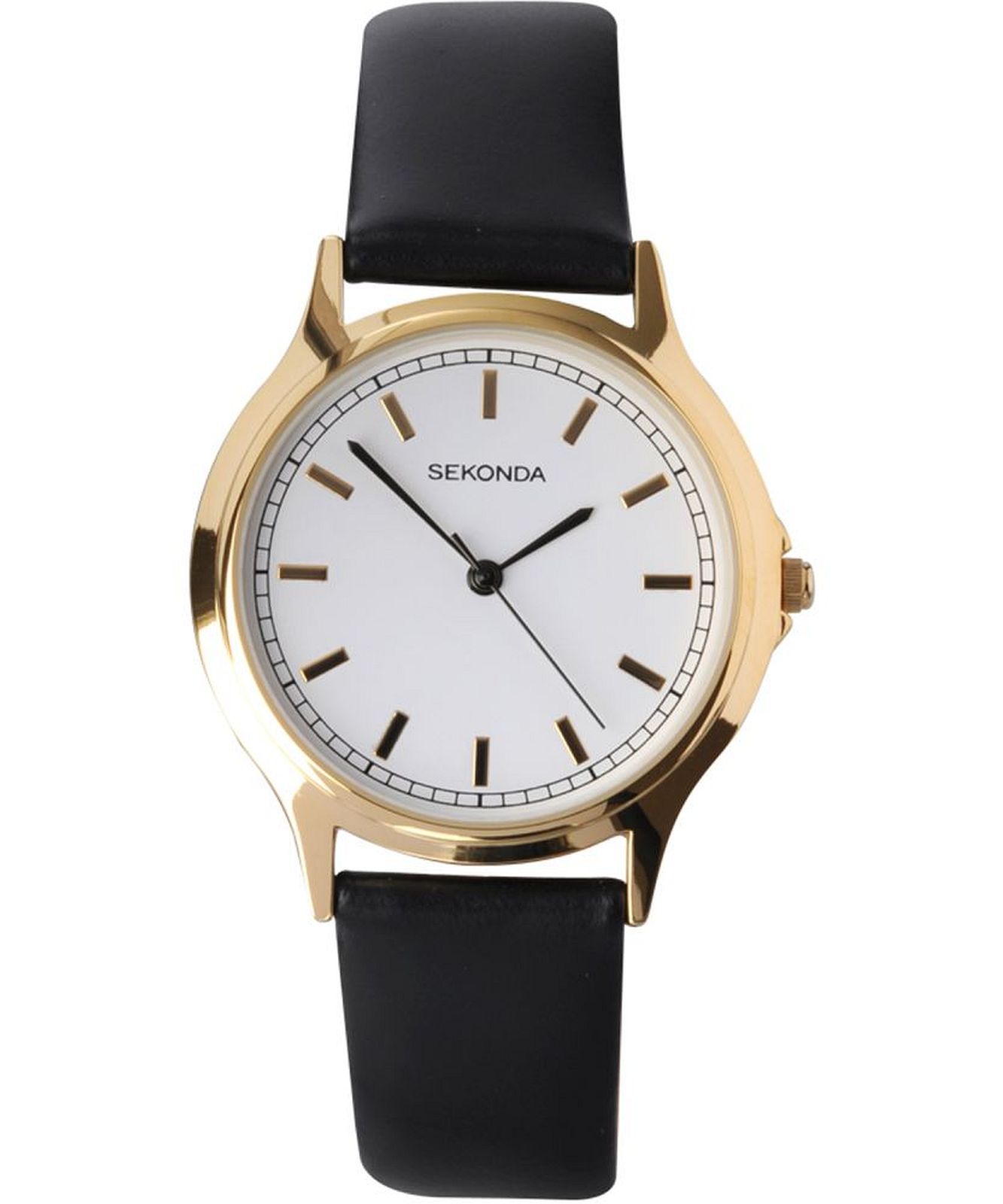 Sekonda Easy Reader Orologio Uomo Quarzo 42 Mm - Quadrante Bianco, Data, Cinturino In Pelle Nera