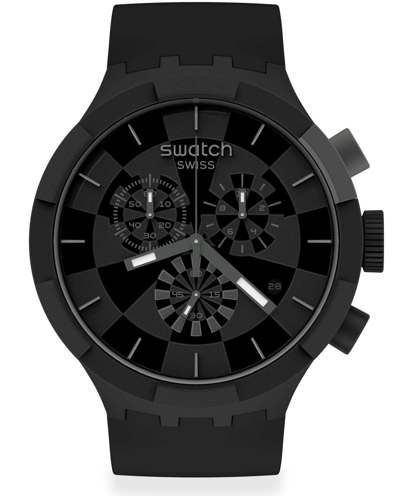 Swatch SB02B400 - Big Bold Checkpoint Black Chrono Watch • Watchard.com