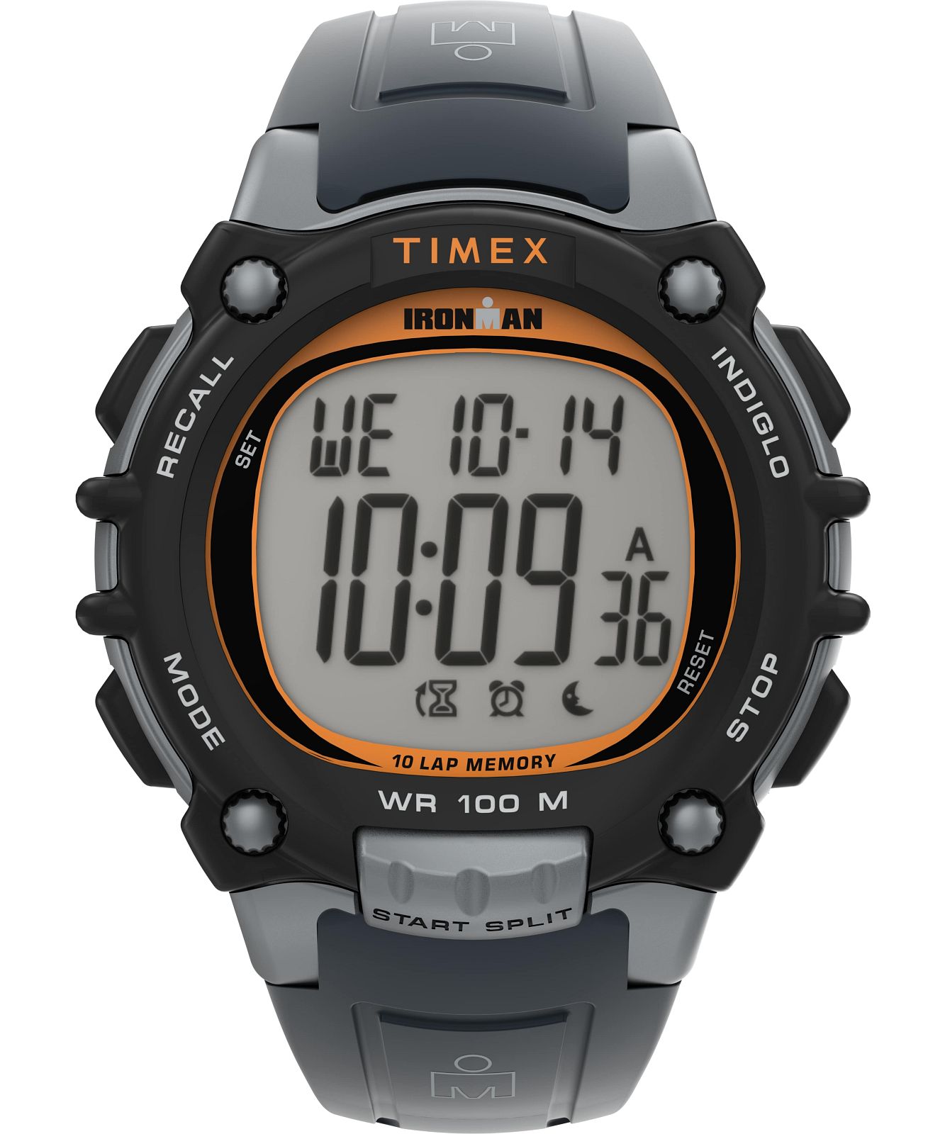 Timex Ironman Classic 30 Oversize 43mm Orologio, Grigio/arancione