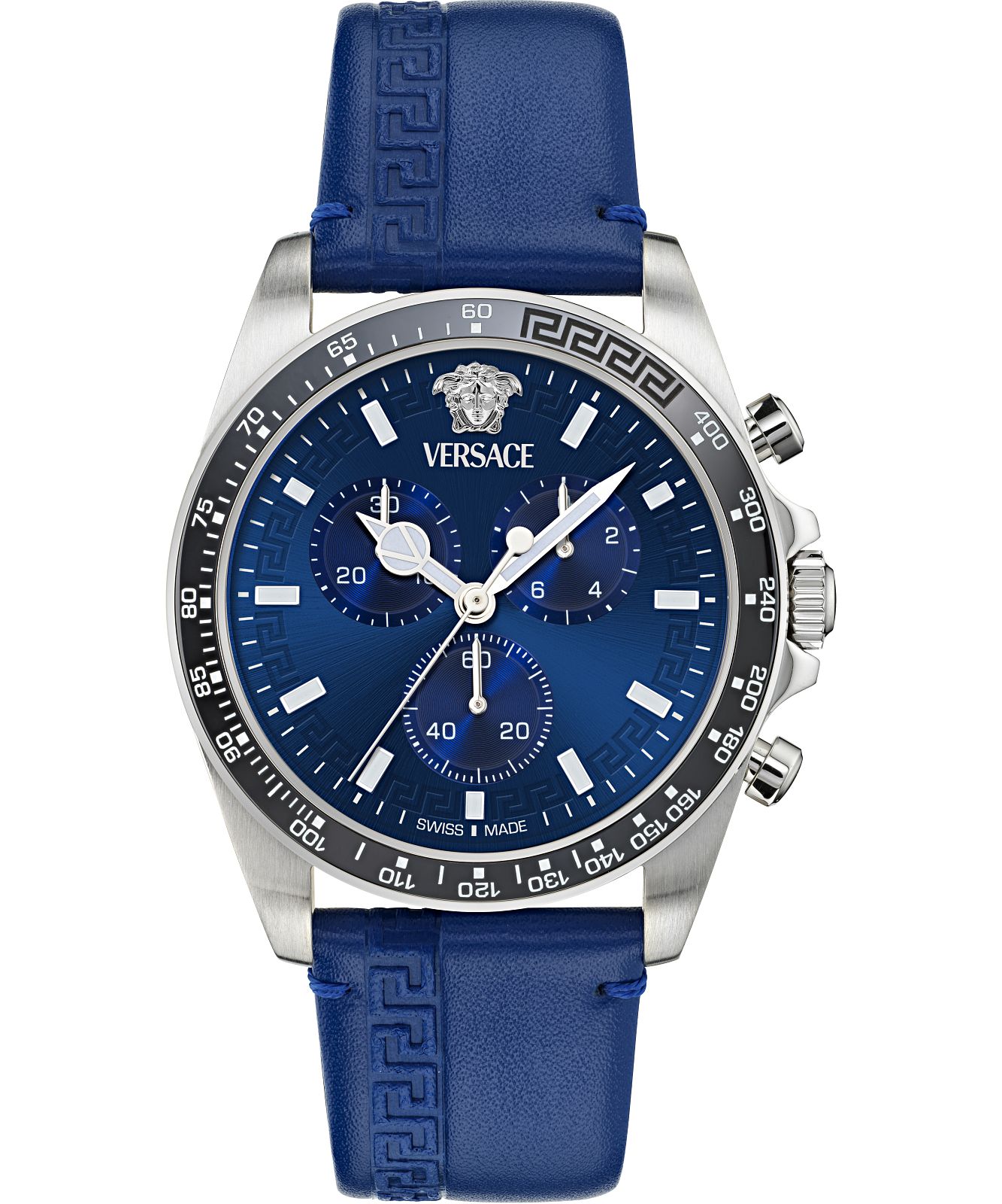mana‼️ ‼️VERSACE クロノグラフ 腕時計 ネイビー Versace VE0H00125 - Greca Chronograph Wave Watch • Watchard.com