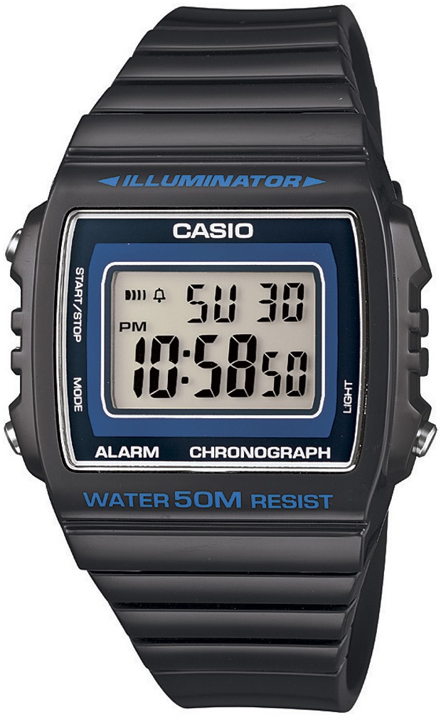 Casio Collection W-215H-8AVEF - Orologio Digitale Unisex Con Retroilluminazione LED - Cronometro, Allarme, Calendario - Grigio E Blu