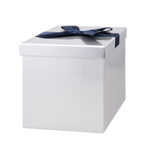 White, blue bow
