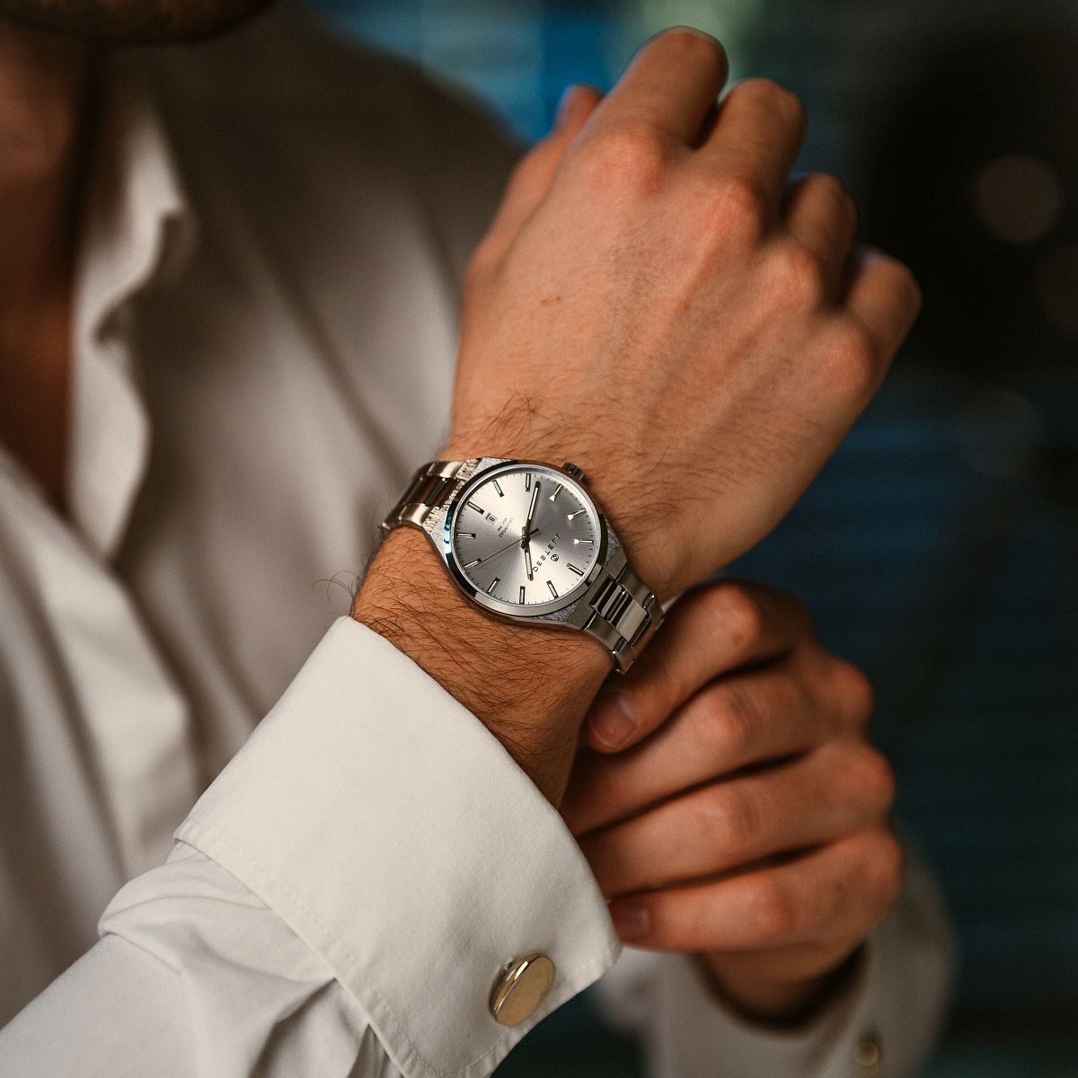 DESTELL Loup White Silver Steel Sapphire watch