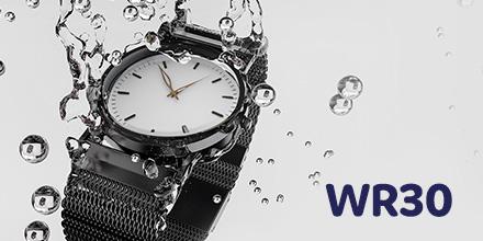 Water resistant to 30 meters