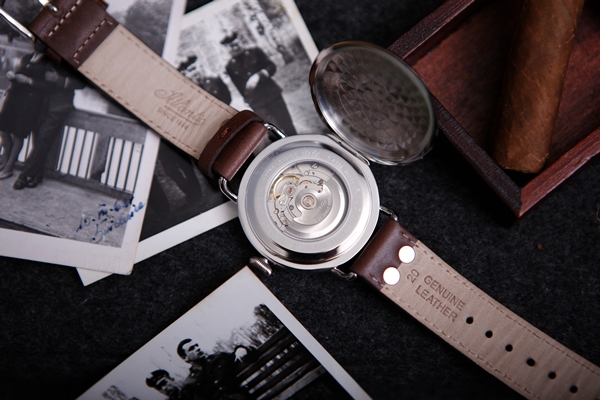 Watch with a leather strap