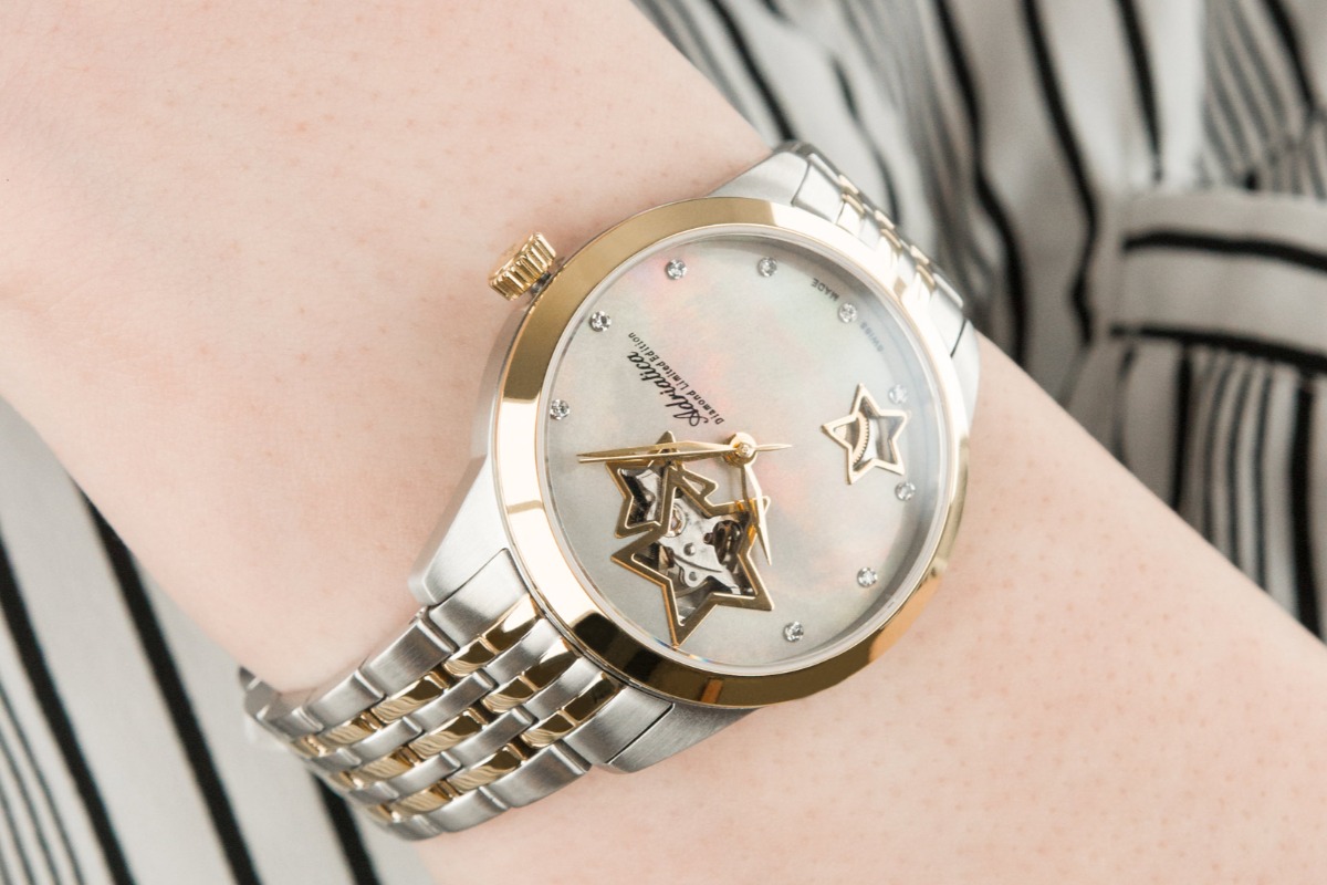 zegarek damski marki adriatica kolekcja limitowana z diamentami automatyczny zegarek