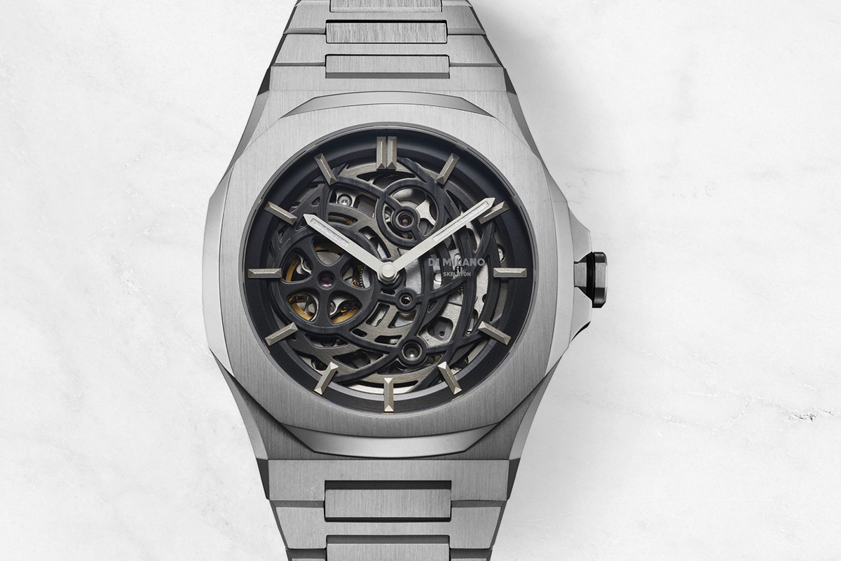 Men's D1 Milano Skeleton Silver watch