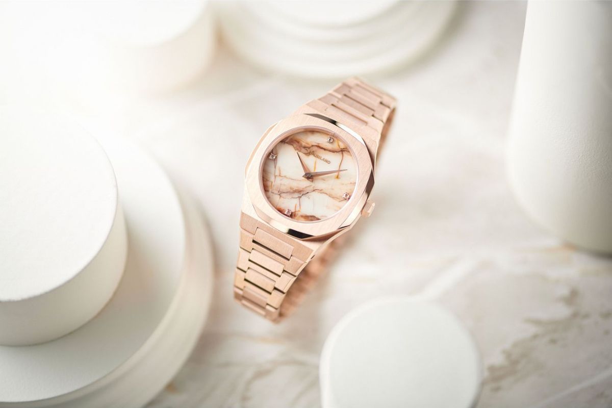 Women's D1 Milano Ultra Thin Marble Rose watch
