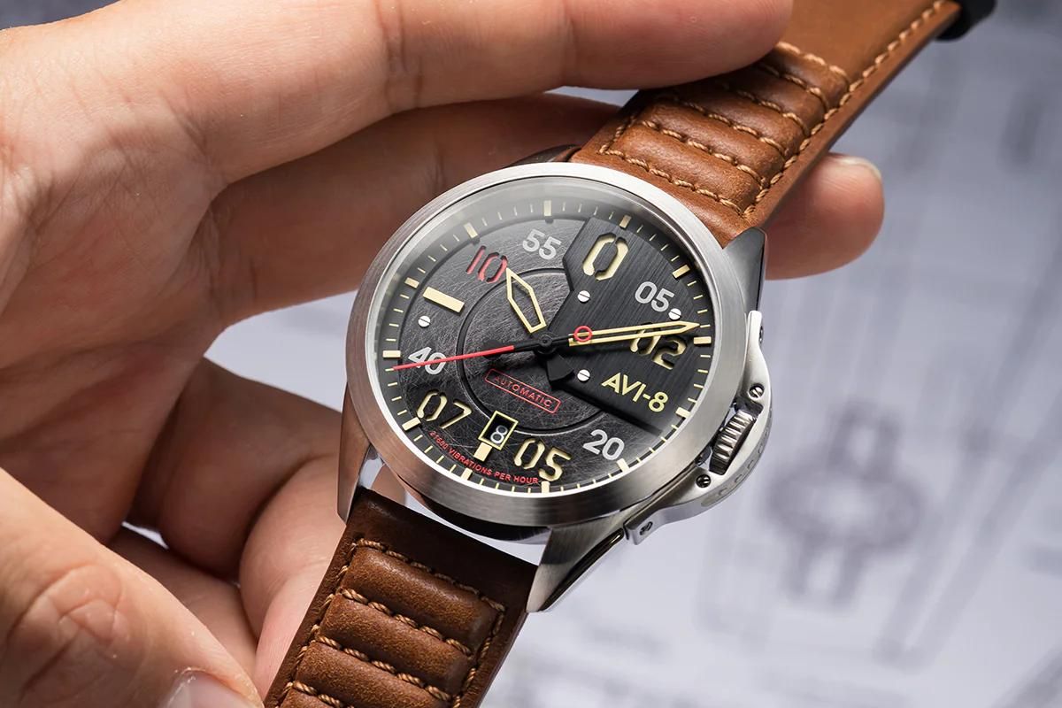 AVI-8 P-51 Mustang Hitchcock watch with tachymeter