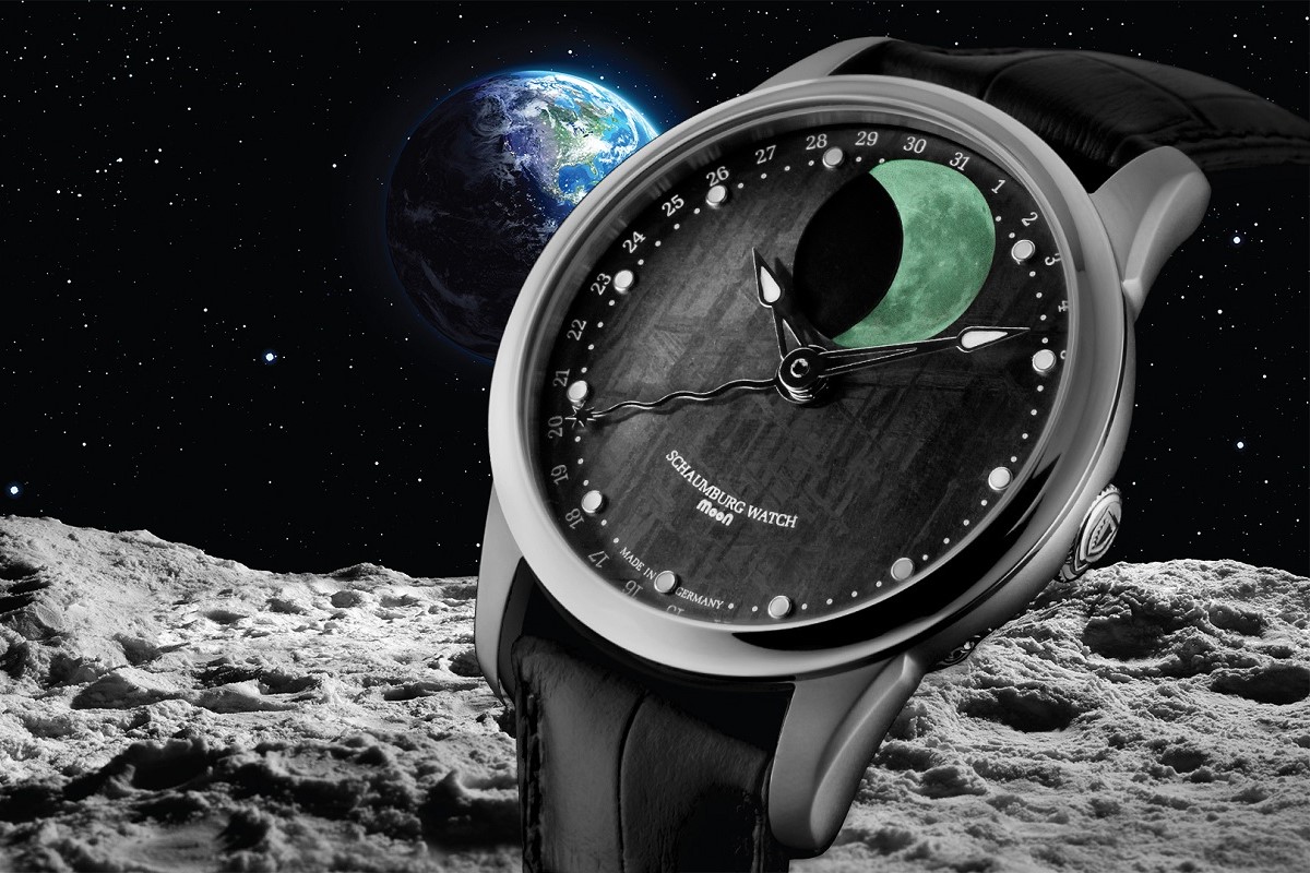 Schaumburg MooN Meteorite men's watch with moon phases